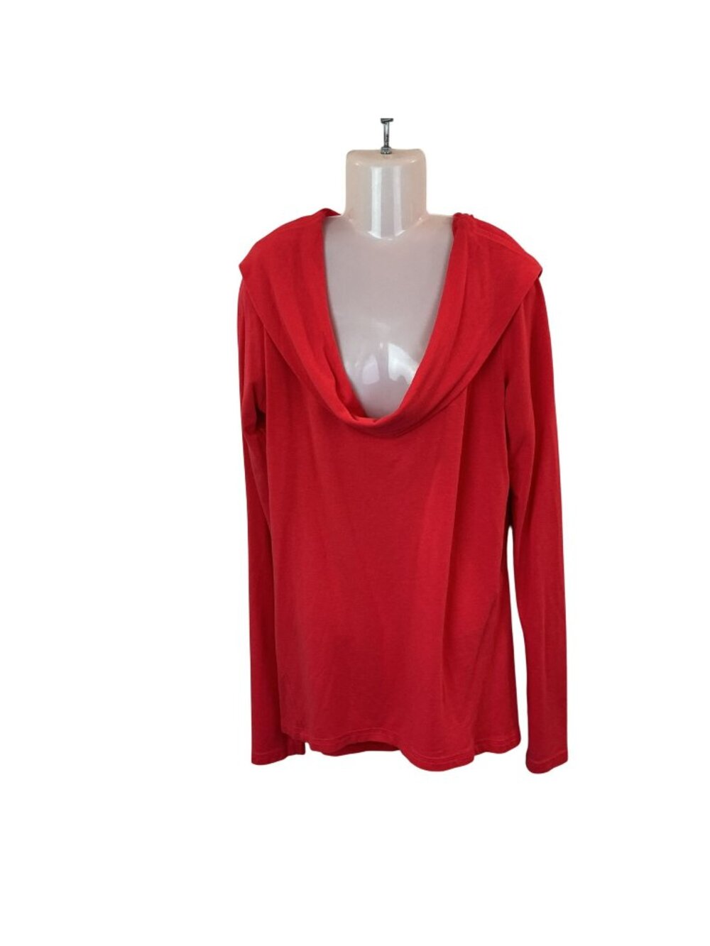 Lucy Hooded Cotton Blend Long Sleeve Top Womens SP Red Orange